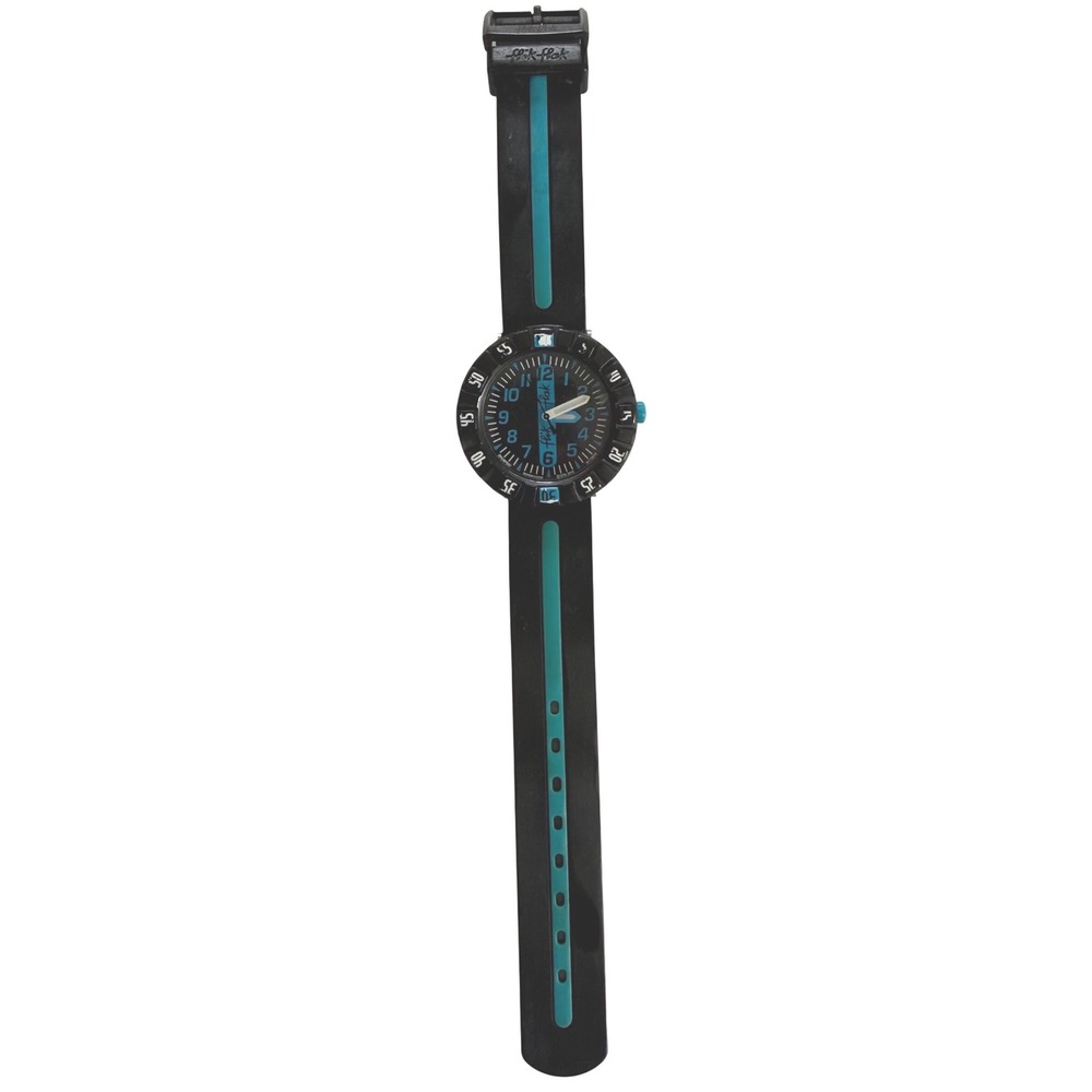 Flik Flak Kids Watch Black Blue‎ Swiss Made IV47 – Works – New Battery